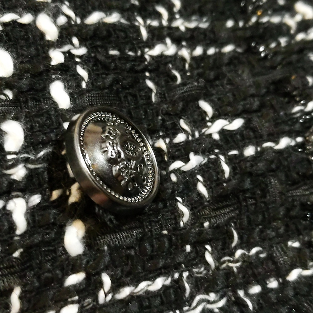 Joe Fresh| NWT Black and White Tweed Plaid Sleeveless Mnii Dress - Picture 5 of 16